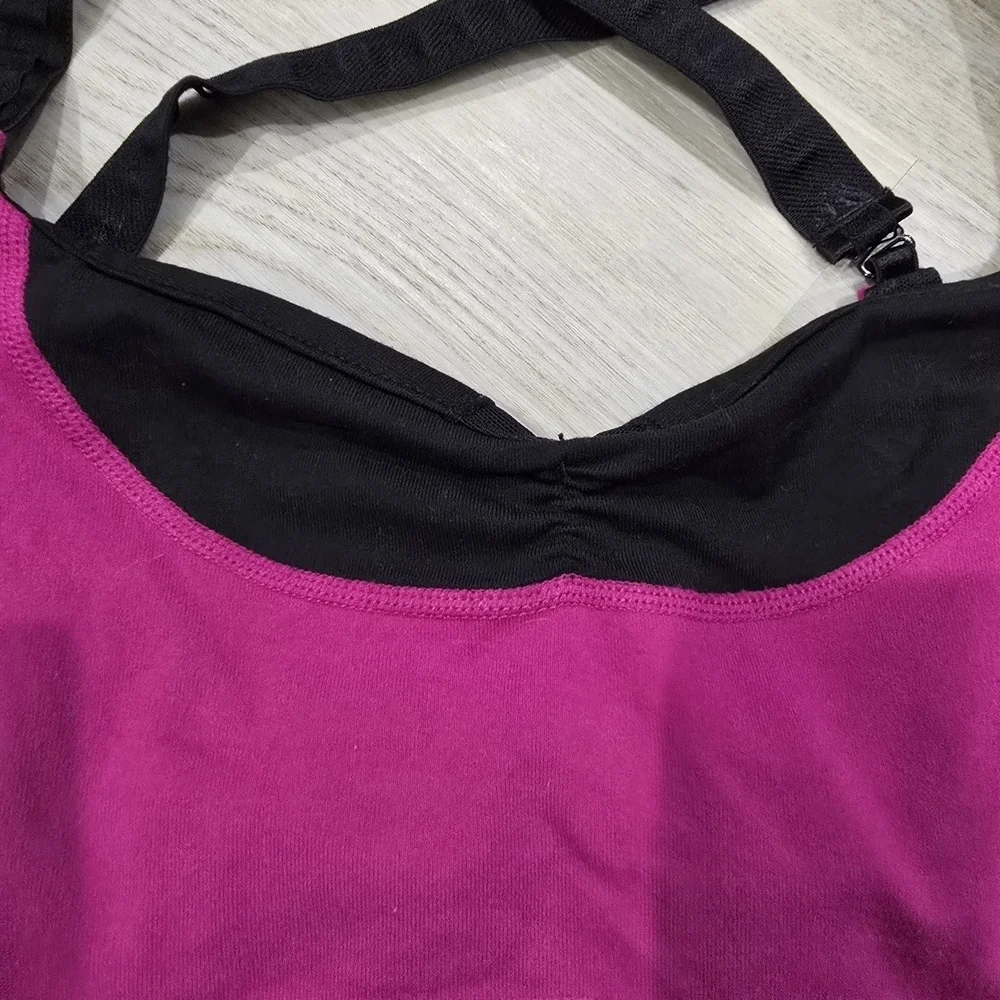 Lululemon Scoop Me Up Tank ll Pink & Black No Padding Size 8